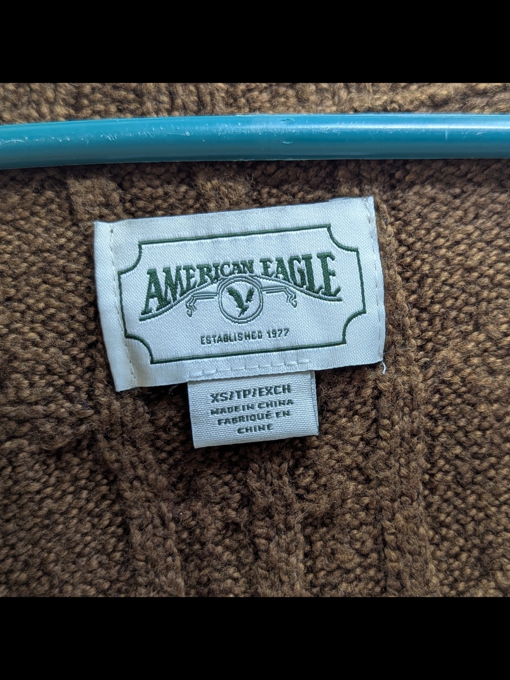 American Eagle Cozy Brown Cable-Knit Sweater & Cardigan Lot Size Small - Picture 5 of 9